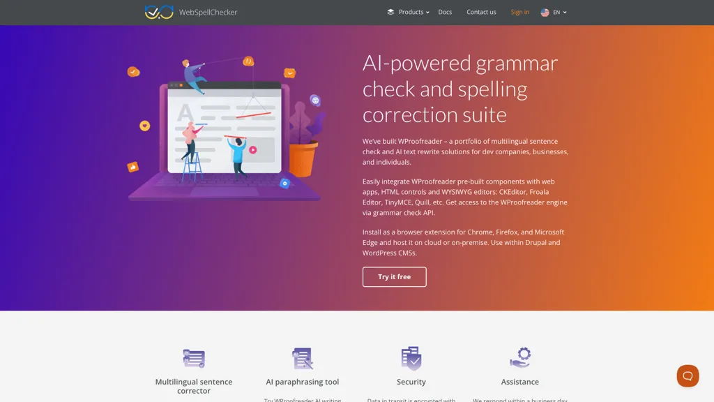 WebSpellChecker 官网截图