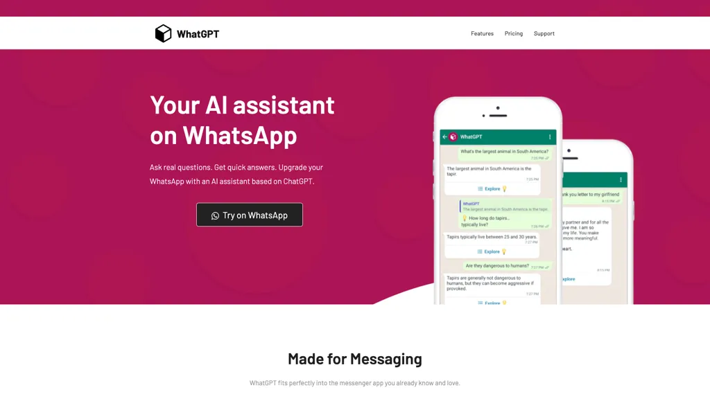 WhatGPT 官网截图