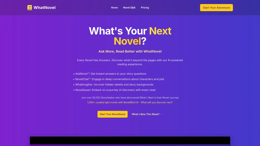 WhatNovel 官网截图