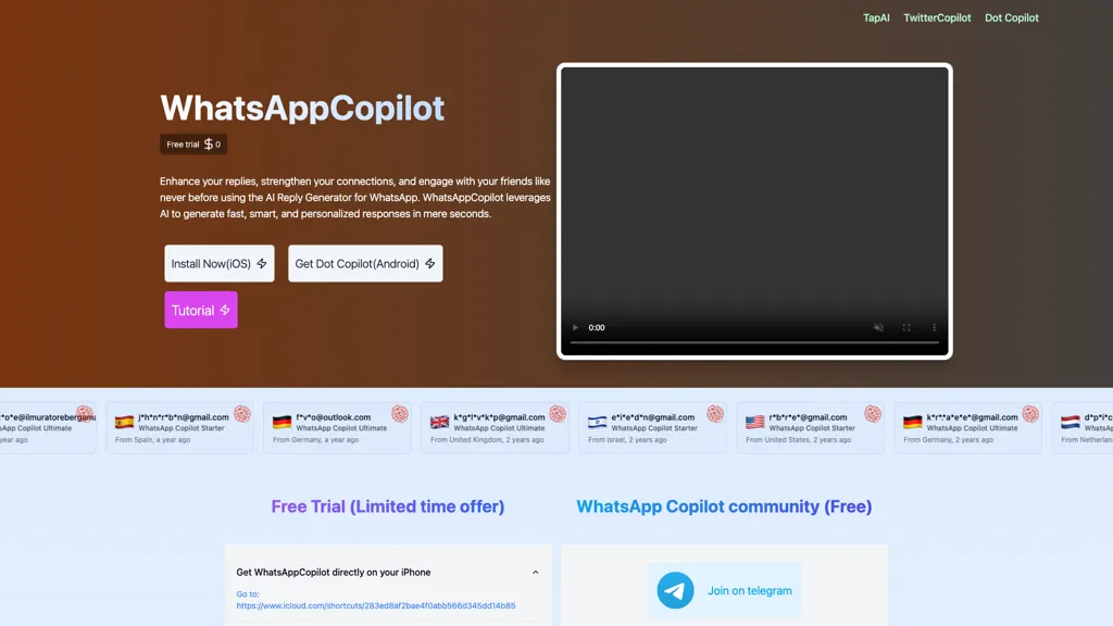 WhatsAppCopilot 官网截图