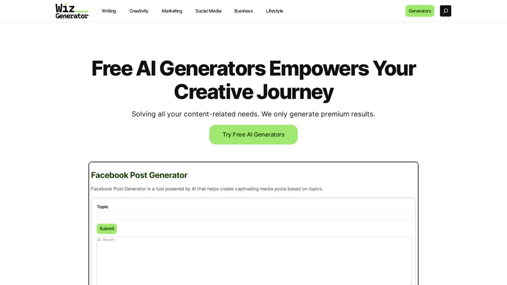 WizGenerator 官网截图