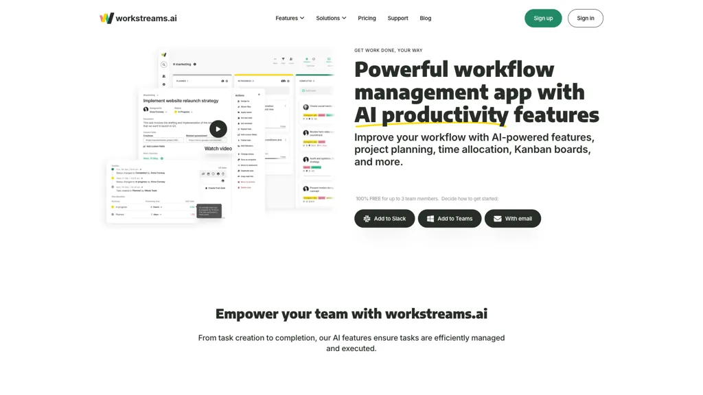 workstreams.ai 工具截图
