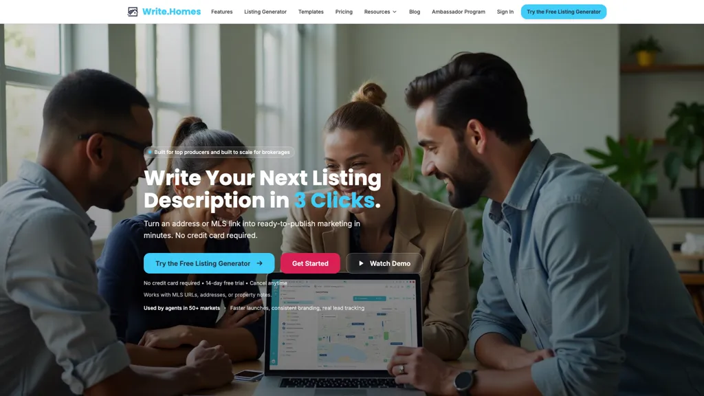 Write.homes 官网截图