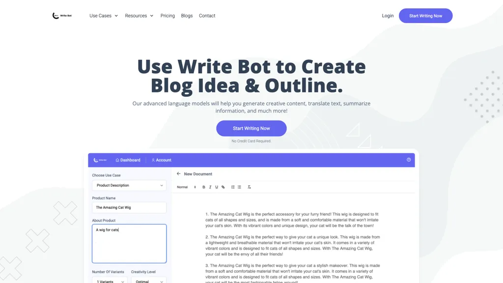 Writebot 官网截图