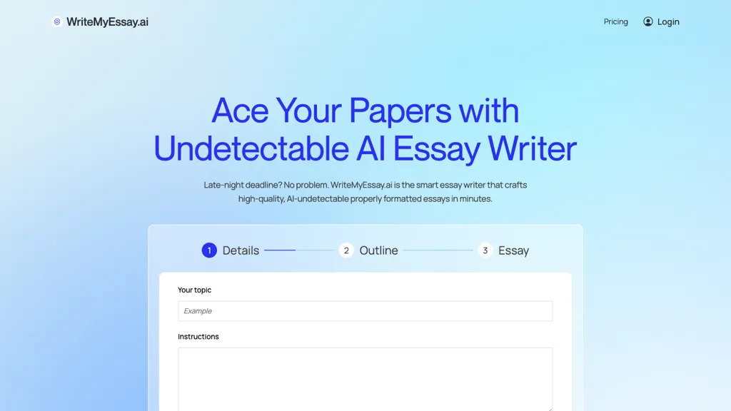WriteMyEssay.ai 工具截图