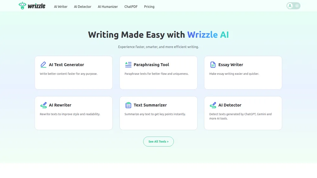 Wrizzle AI 官网截图