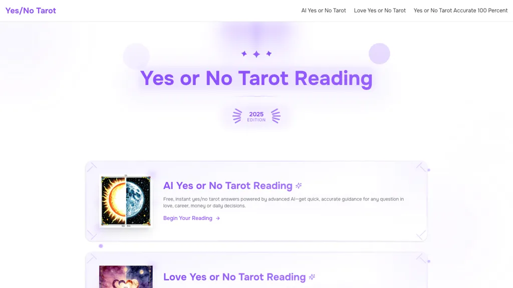 Yes/No Tarot 官网截图