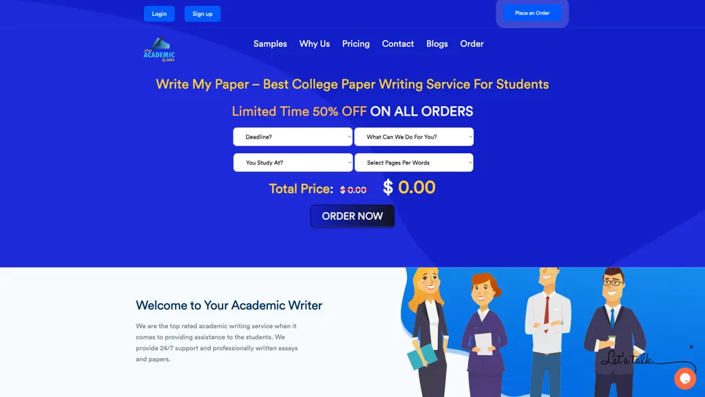 Your academic writer 工具截图