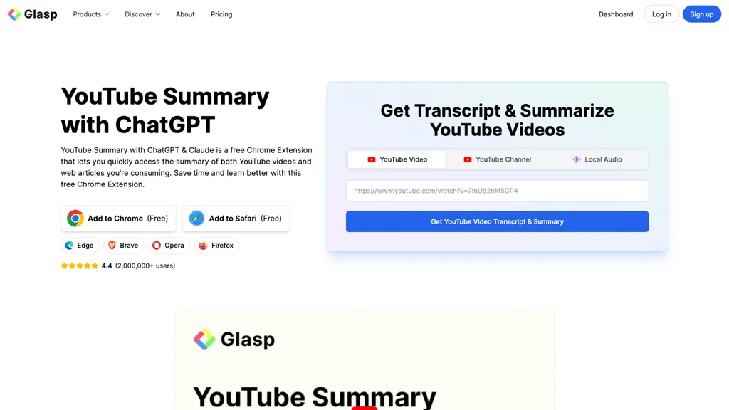 YouTube Summary with ChatGPT 工具截图