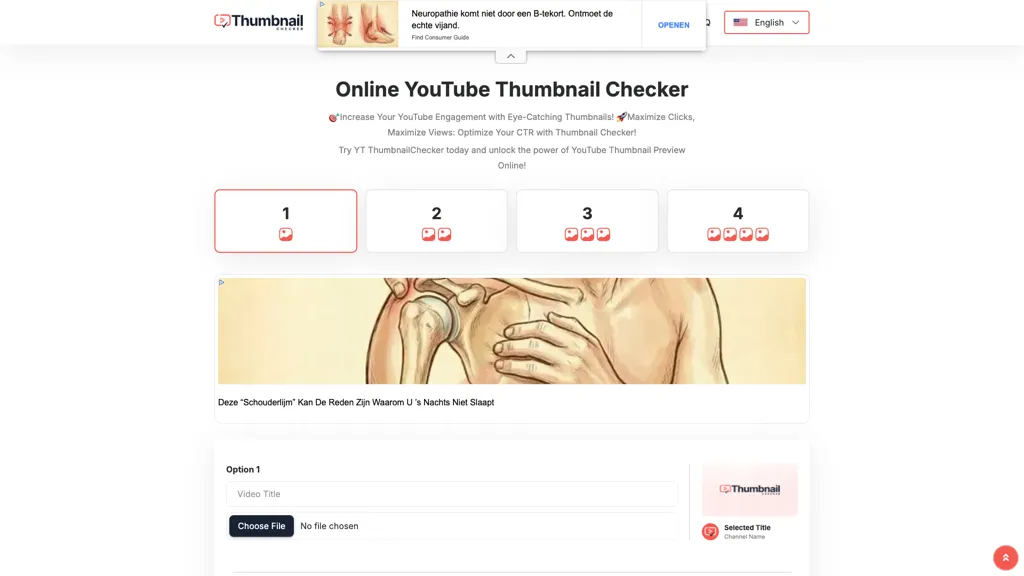 YouTube Thumbnail Checker 官网截图