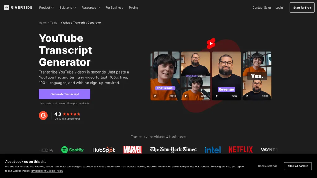 Youtube Transcript Generator 官网截图