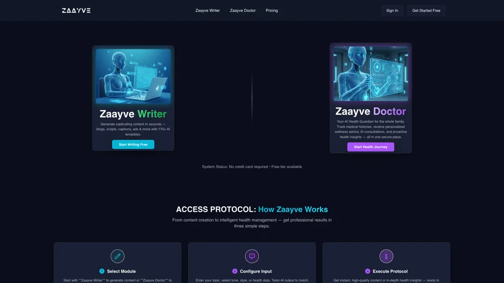 Zaayve AI 工具截图