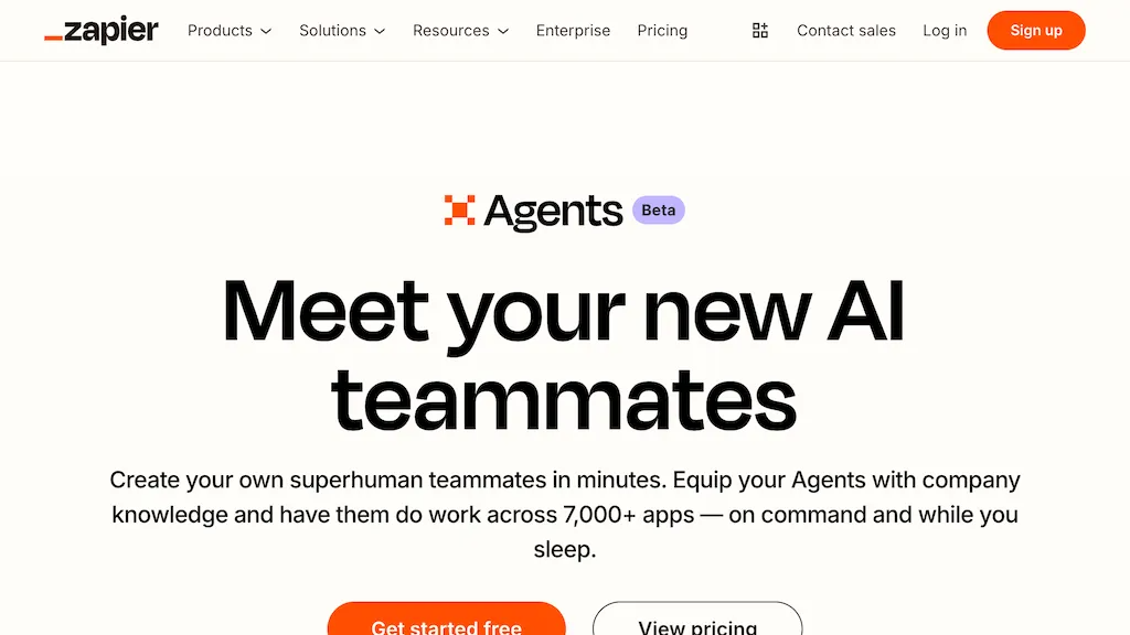 Zapier Agents 官网截图