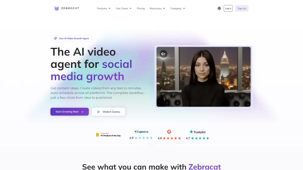 Zebracat.ai 官网截图