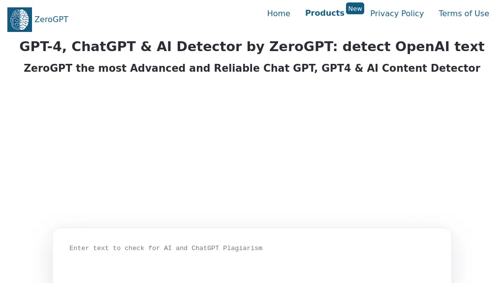 ZeroGPT 官网截图