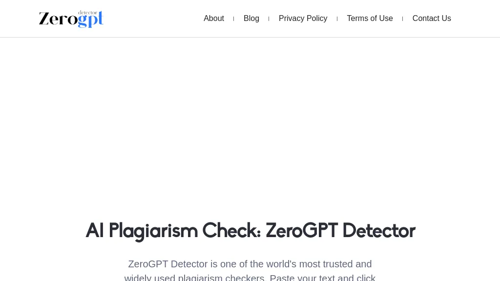 ZeroGPT Detector 官网截图