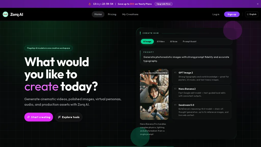 Zorq-AI.io 官网截图